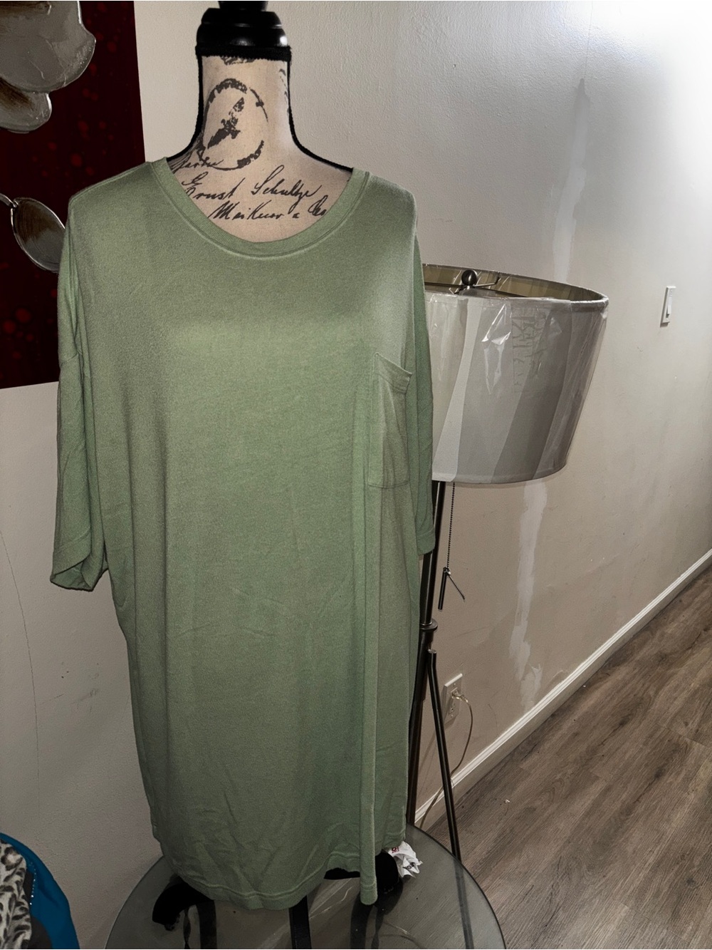 PINK Victoria's Secret Light Olive Green Sleep Tee